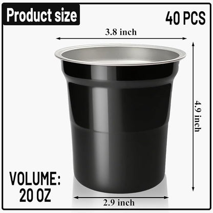 40 Pack 20 oz Aluminum Party Cups, Metal Cups Reusable Aluminum Drinking Cups - Image 2