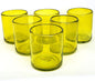 Solid Yellow 9 oz Short Tumblers, Recycled Glass, Toxin-Free by MexHandcraft