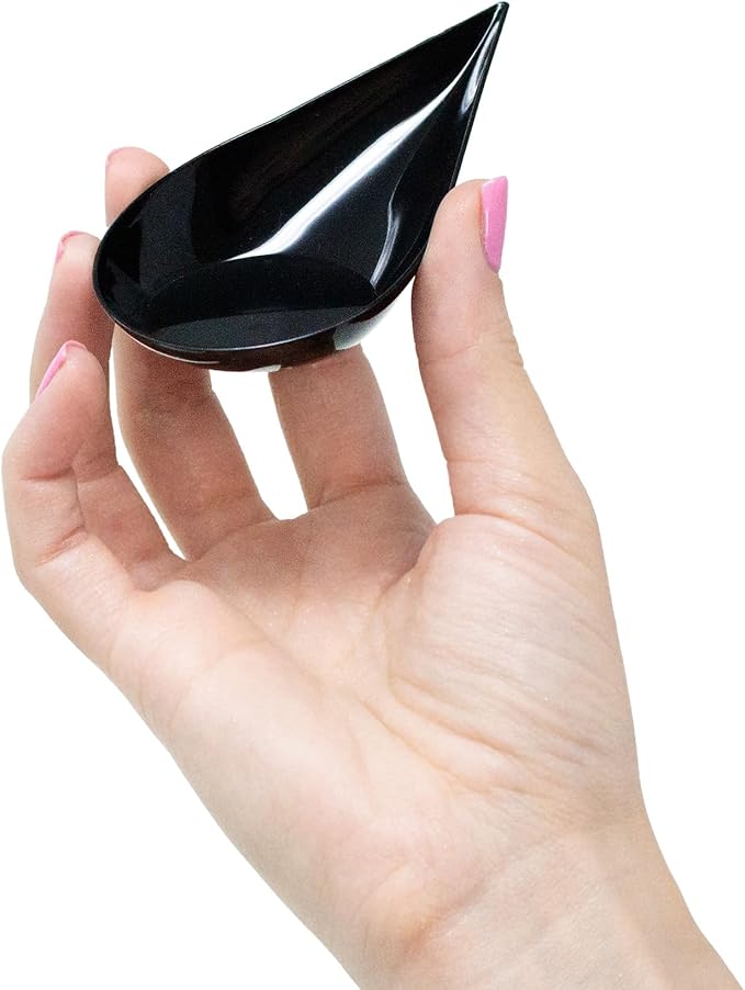 480 Case Tiny Black Appetizer Plates Mini Plastic Dessert Spoons Professional-Grade Recyclable Party Small Serving Platter Black Disposable Plates Serving Tray for Events CMJJ