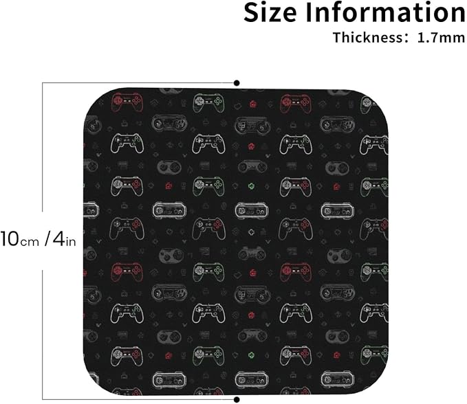 Retro Video Game for Leather Coasters Set of 4, Tabletop Protection Drink - Image 2