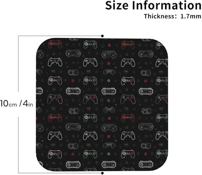 Retro Video Game for Leather Coasters Set of 4, Tabletop Protection Drink - Image 2