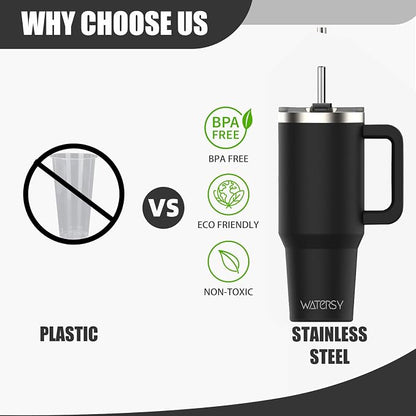 30 oz Tumbler with Handle, Tumbler with Lid and Straw, Double Wall Insulated - Image 8