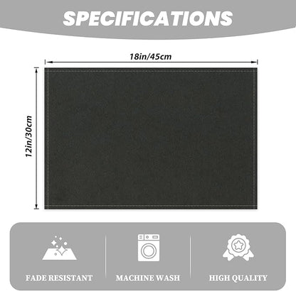 Black Placemats Set of 4 for Dining Table Solid Color Place Mats Washable Rectangular Table Mats for Party Home Kitchen Restaurant Decor 12x18 Inch
