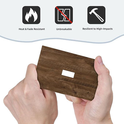 Decorative Light Switch Cover Brown Rustic Wood Grain Farmhouse 1 Gang Wall Plate Cover Single Toggle Outlet Covers Switchplate Electrical Faceplate for Cabin Bedroom Decor（2 Pack）