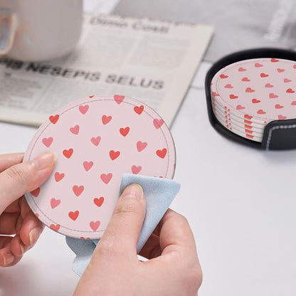 Cute Pink Heart Coasters for Drinks, Drink Coaster - Image 5