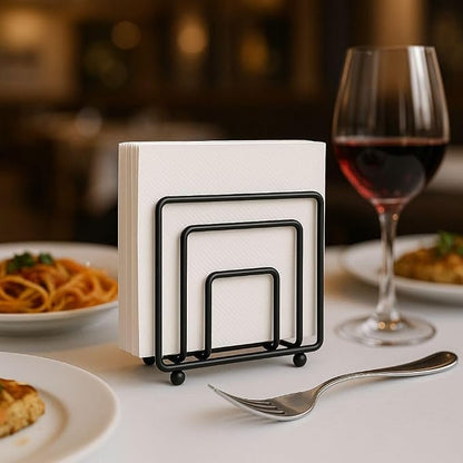 Napkin Holder for Table Countertop, Modern Decorative Sturdy Iron Black Metal - Image 5