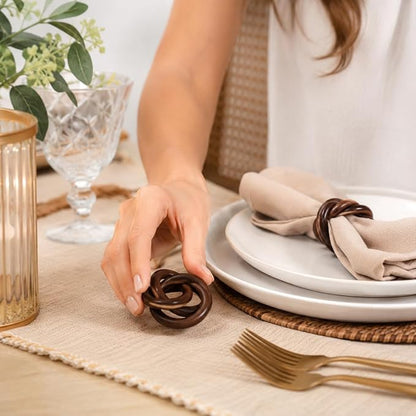 ALPHA Living HOME Wooden Napkin Rings Set of 12 - Image 8