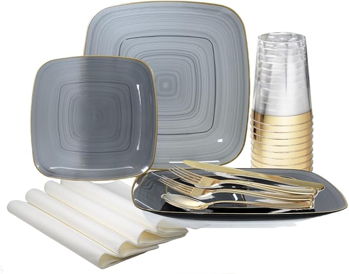 " OCCASIONS " 640pcs set-Wedding Party Disposable Plastic Plate Set -80 x 10'' by OCCASIONSFINESTPLASTICTABLEWARE