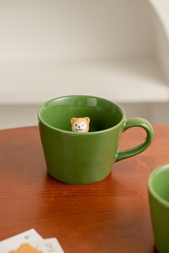 DIHOclub Bow Tie Bear Coffee Cup Hidden Ceramic Animal Inside Mug, Cute Cartoon - Image 6