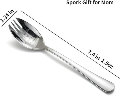 Alata Spork Gift for Mom, 5.7 Inches Salad Forks For Dessert, Ice Cream - Image 5