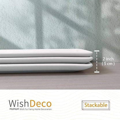 Serving Platters Set of 3, Large Serving Trays 14 inch, White Serving Plates, Ceramic Rectangle Plate, Long Platter for Cake, Sushi, Steak, Dessert, Buffet