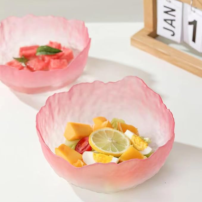 Glass Bowl for Salad Candy Fruit Serving, Decorative Bowl, Dish-Pnik Set of 3 - Image 3