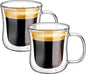 ecooe Espresso Cups 4 Oz Double Walled Glasses Coffee Mugs Set of 2, Insulated by ecooe