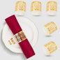 100 Pcs Napkin Rings Laser Cut Premium Paper Napkin Holder for Wedding Party Christmas Dinner Serviette Table Restaurant Celebration (Gold)