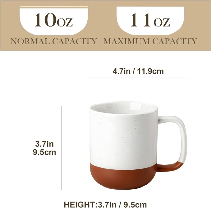 MALACASA Ceramic Coffee Mugs Set of 4, 11oz Coffee Cups, Modern Farmhouse Mugs - Image 2