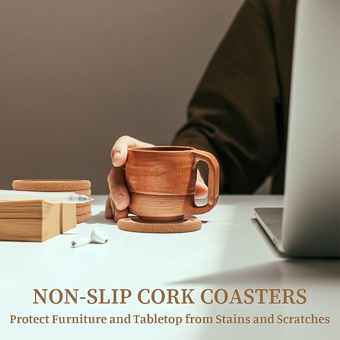 Cork Coasters for Drinks Absorbent - Image 7