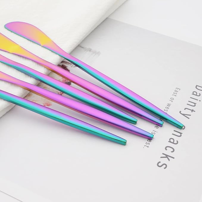 10 Pack Rainbow Cheese Spreader Knife, Stainless Steel Butter Spreader - Image 4