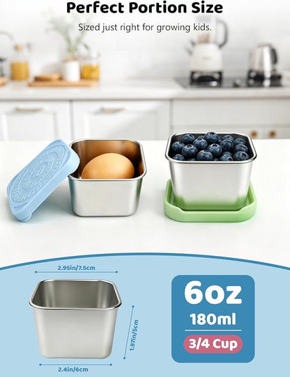 HTEVW 6 Pack Stainless Steel Snack Containers - Image 4