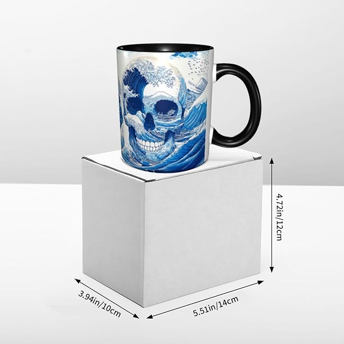 FyLybois Skull Coffee Mug 11 Ounce Mugs Ceramic Tea Cup Drinking Water Cups | - Image 6