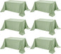 6-Pack Sage Green Tablecloths for Rectangle Tables, 90 x 132 Inches, Stain-Resistant Polyester Fabric for 8 Foot Tables - Washable Table Covers for Weddings, Birthday Parties, Events