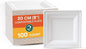 ECO SOUL Compostable Paper Plates 8 Inch (100 Count) Heavy Duty Disposable Plates For dinner & Parties| Eco-Friendly Sugarcane Bagasse Plates.