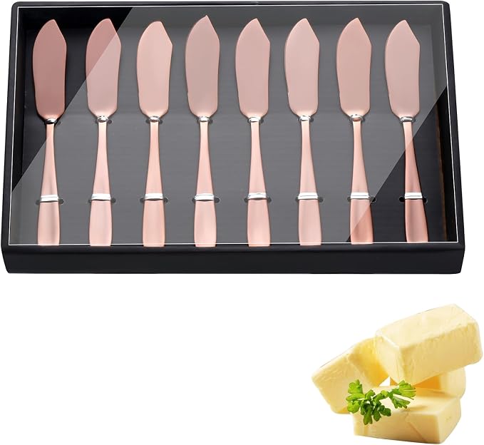 YDware Butter Knives, 18/10 Stainless Steel 6.10 Inch Rose Gold Cheese Spreader by BuyerStar