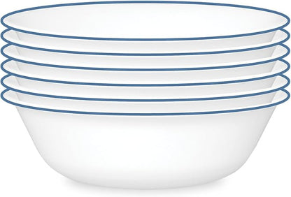 Corelle 6-Piece 18oz Round Bowls Vitrelle Triple Layer Glass, Cereal and Snacks by Corelle