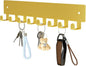 pickpiff Key Holder Wall Mount, Adhesive Key Rack with 8 Hooks Hanger for Car Key Ring, Metal Key Chain Organizer, Gold 1 Pack