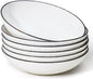 Yeacccng White Pasta Bowls Set of 6, 9.25 Inch 50 Oz Large Ceramic Soup Salad by Yeacccng