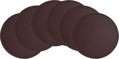 Set of 6 Leather Coasters, Round Coasters - Image 5