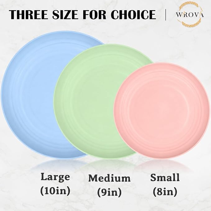 Wheat Straw Plates Sets for 8 - Image 3