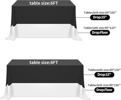 Fokitut 6 Pack Rectangle Tablecloth, 90x156 Inch, Stain Resistant and Wrinkle Polyester Table Cloth, Fabric Table Cover for Kitchen Dining, Wedding, Party, Holiday Dinner-Royal Blue