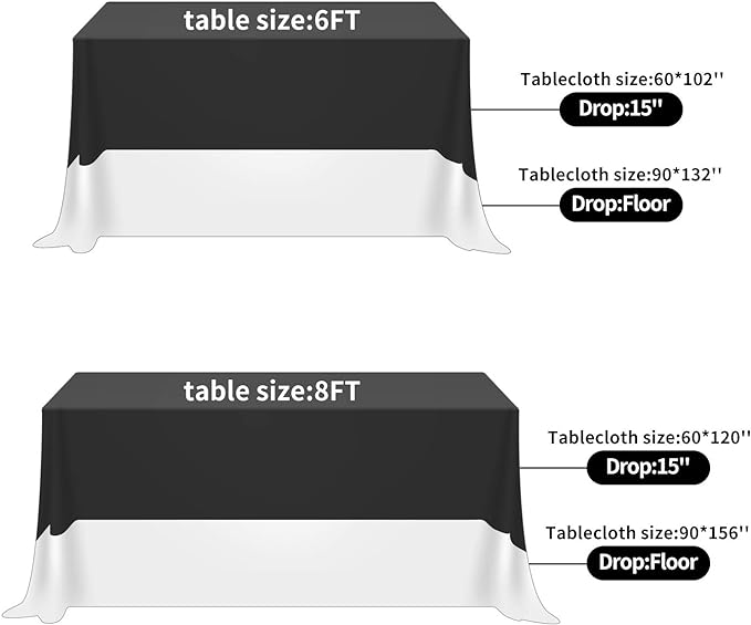 Fokitut 6 Pack Rectangle Tablecloth, 90x156 Inch, Stain Resistant and Wrinkle Polyester Table Cloth, Fabric Table Cover for Kitchen Dining, Wedding, Party, Holiday Dinner-Navy