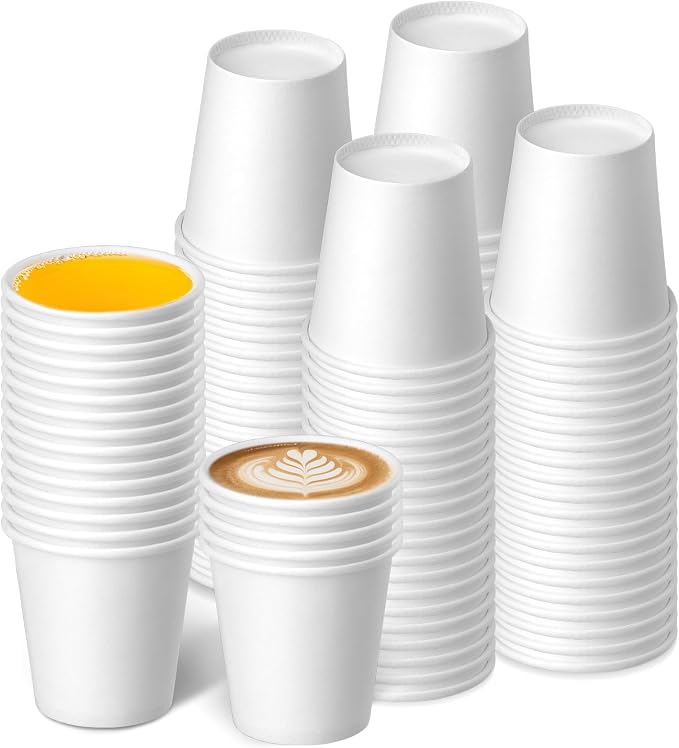 3 oz 100 Pack Disposable Paper Cups, Bathroom Mouthwash Cups | Espresso by Huaiid