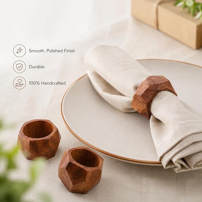 Wooden Napkin Rings Set of 12 - Image 5