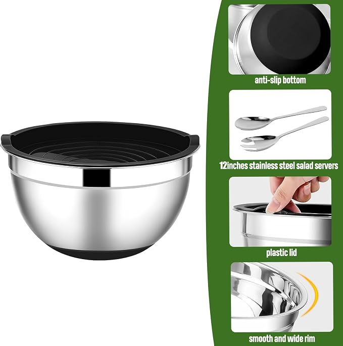 ShineMe Stainless Steel Salad Bowl - Image 3