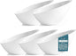 5 Pack White Angled Plastic Serving Bowl Disposable by PoshSetting