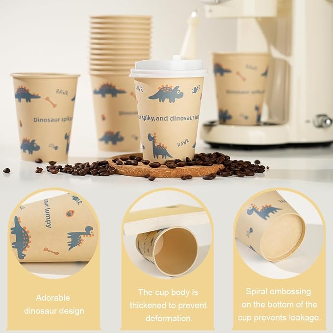 12 OZ 25 Pack Disposable Cups Paper Coffee Cups - Image 3