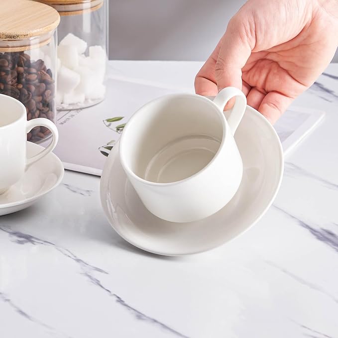 YOLIFE 8oz Porcelain Stackable Cappuccino Cups - Image 7