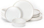 Plates and Bowls Sets, Ceramic Dinnerware Sets, 12 Pieces Modern Stoneware Dinnerware Set for 4, Reactive Glaze Dinnerware Set for Home Kitchen, Scratch Resistant, Microwave and Dishwasher