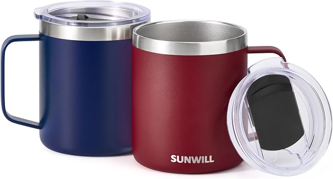 SUNWILL Travel Coffee Mug Set of 2, Insulated Tumbler - Image 2