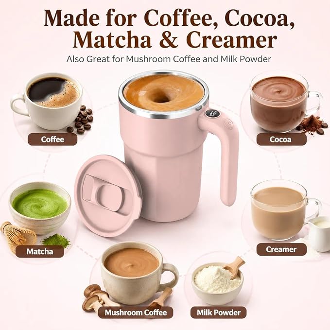Self Stirring Coffee Mug, 12oz Rechargeable Magnetic Mixing Cup - Image 5