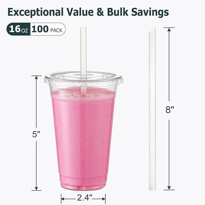 AOZITA 16 oz Clear Plastic Cups - Image 2