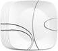 Corelle Square Simple Lines Dinner Plate Set, 6 Pack by Corelle