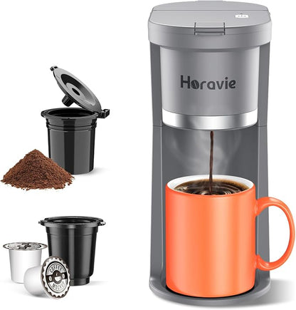 Small Single Serve Coffee Maker, One Cup Coffee Machine by Horavie
