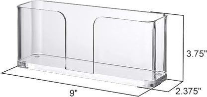 Amazing Abby Acrylic Guest Towel Napkin Holder (8.5"x4.5") (2-Pack), Plastic Napkin Dispenser with Non-Slip Pads, Clear Napkin Stand, Great for Kitchen Counter, Dining Table, Bathroom Vanity, and More