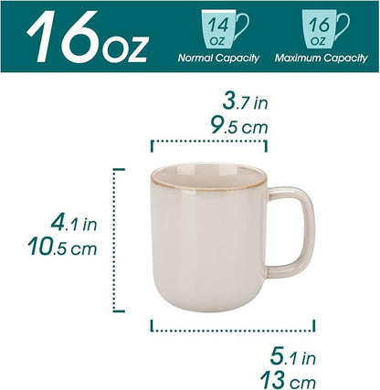 vancasso 16 oz Coffee Mugs Set of 6, Large Ceramic Mug - Image 2