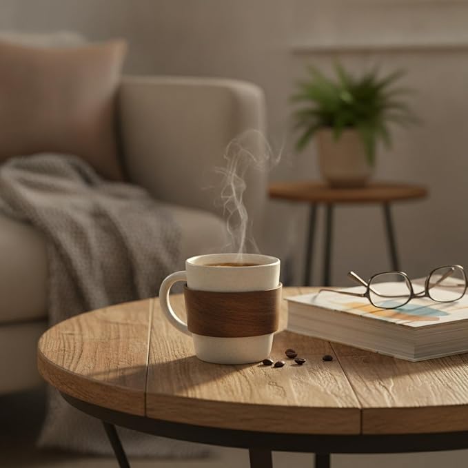 Office Desk & Home Coffee Station Accessory, Wooden Cup Sleeve - Image 3