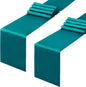 Horbaunal 2 Pack Teal Satin Table Runner 12 x 108 Inch | Smooth Table Runners by Horbaunal