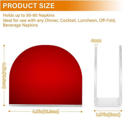 Napkin Holder, Plain Red Solid Color Napkin Holder - Image 3